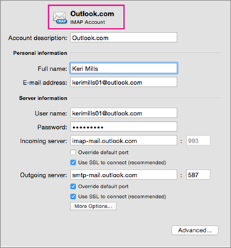 hotmail settings for mac outlook 2011